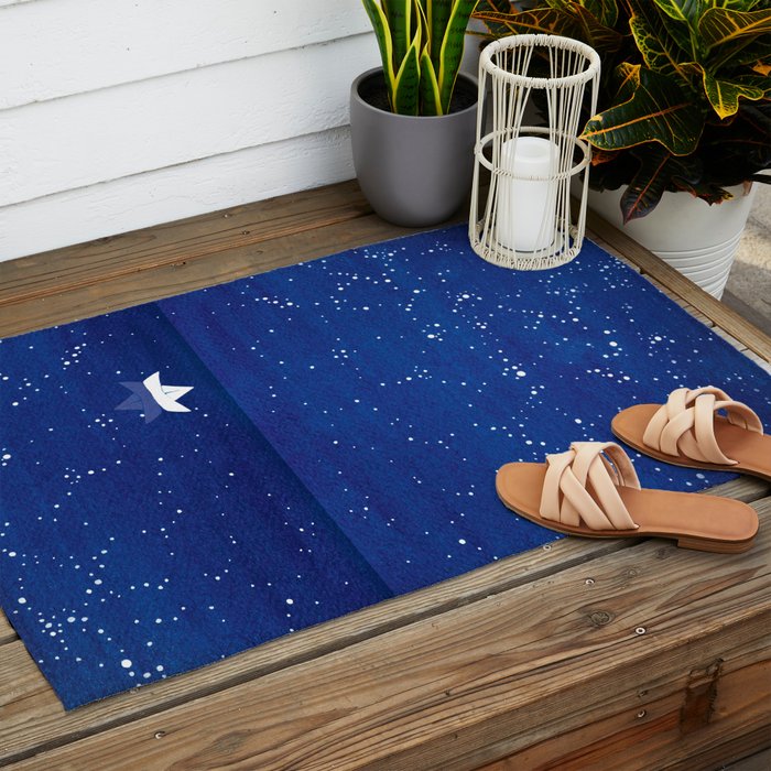Zen sailing, ocean, stars Outdoor Rug Gallery Image 2