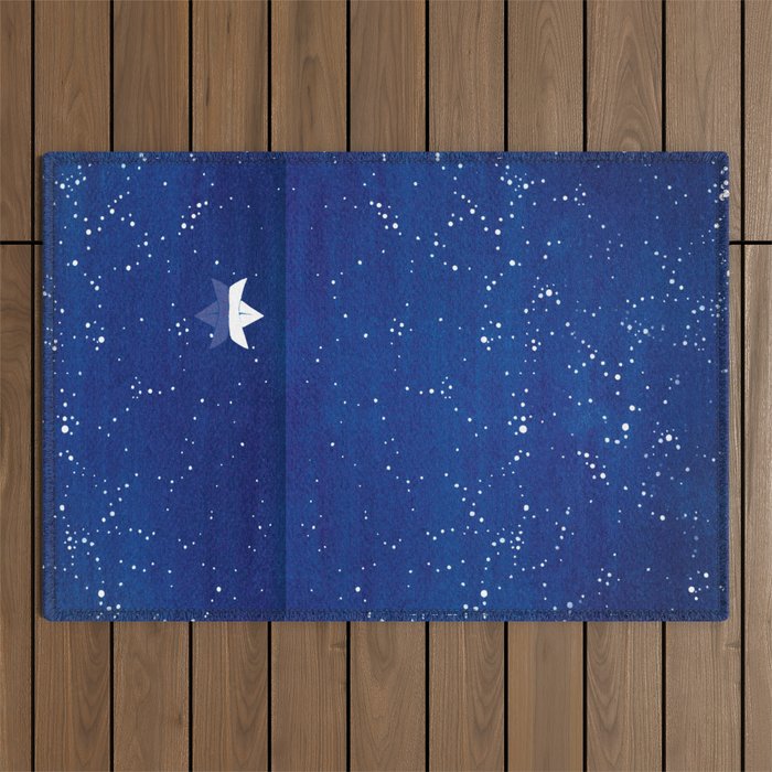 Zen sailing, ocean, stars Outdoor Rug Gallery Image 1