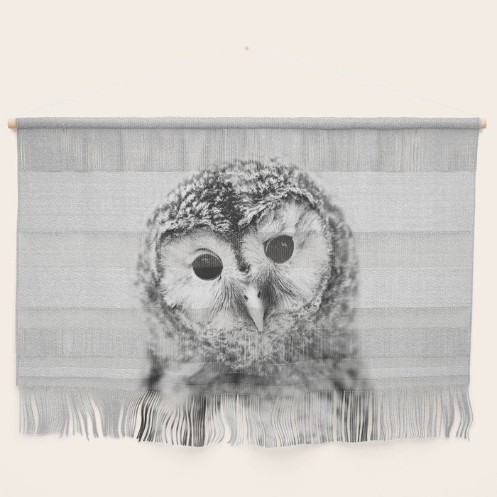 Baby Owl - Black & White Wall Hanging Gallery Image 1