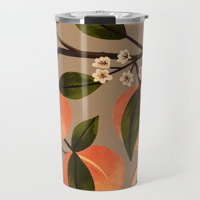 Peaches Botanical Art 2 Travel Mug Gallery Image 1