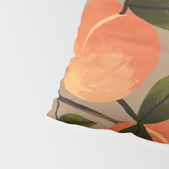 Peaches Botanical Art 2 Pillow Sham Gallery Image 4