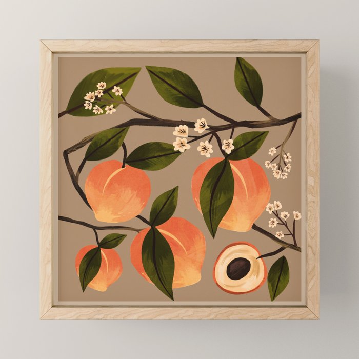 Peaches Botanical Art 2 Mini Art Print Gallery Image 1