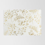 Elegant modern white faux gold floral Rug Gallery Image 2