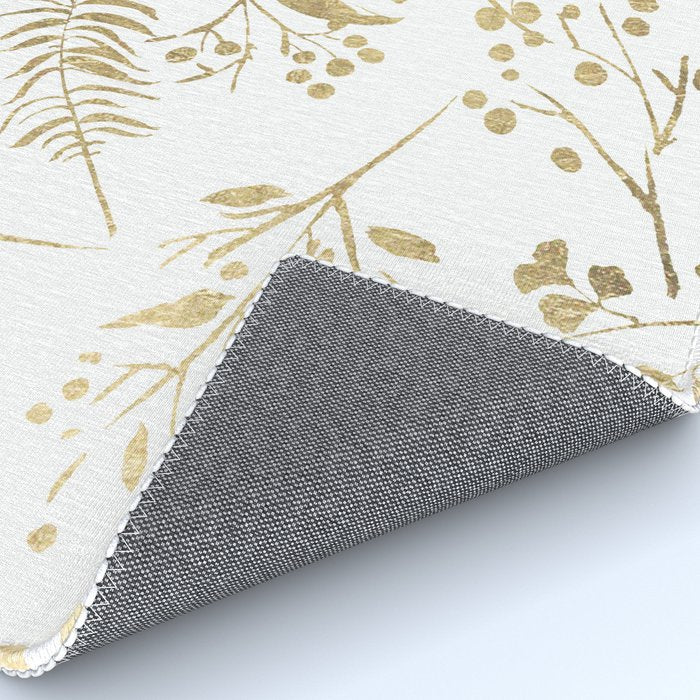 Elegant modern white faux gold floral Rug Gallery Image 4