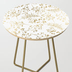 Elegant modern white faux gold floral Side Table Gallery Image 2