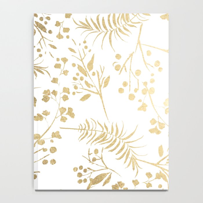 Elegant modern white faux gold floral Notebook Gallery Image 4