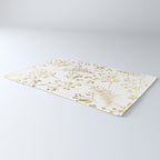 Elegant modern white faux gold floral Rug Gallery Image 3
