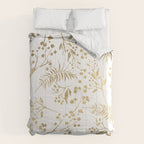 Elegant modern white faux gold floral Comforter Gallery Image 6