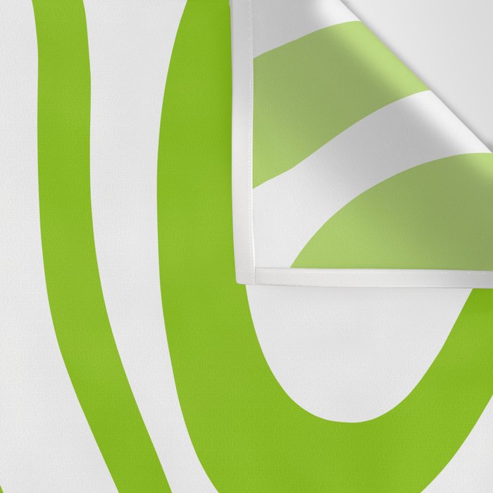 Retro Modern Liquid Swirl Abstract Pattern Bright Lime Green and White Wall Tapestry Gallery Image 3