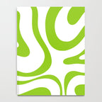 Retro Modern Liquid Swirl Abstract Pattern Bright Lime Green and White Notebook Gallery Image 4