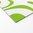 Retro Modern Liquid Swirl Abstract Pattern Bright Lime Green and White Welcome Mat Gallery Image 2
