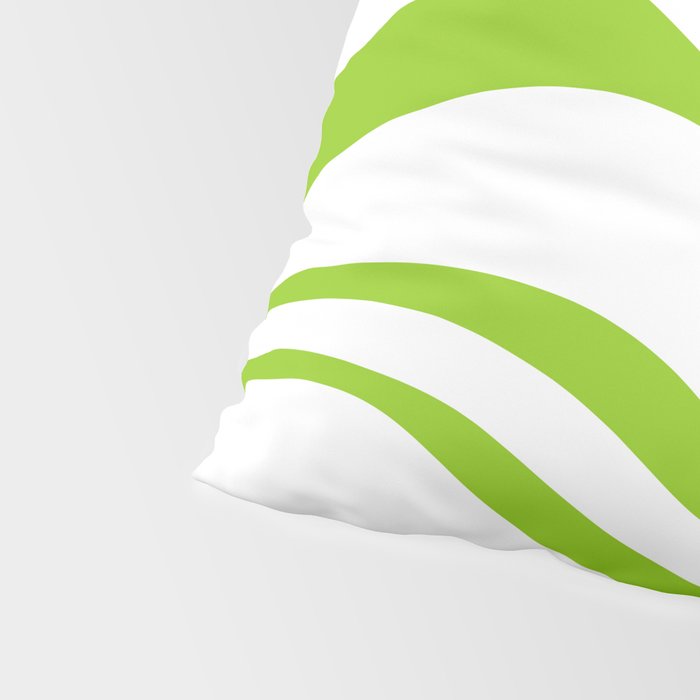 Retro Modern Liquid Swirl Abstract Pattern Bright Lime Green and White Pillow Sham Gallery Image 4