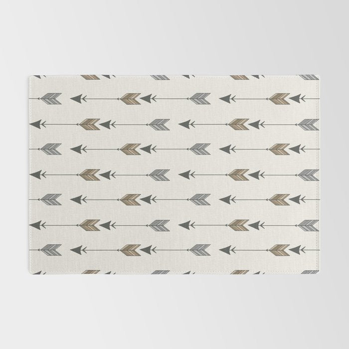 Vertical Arrow Patterns - Cream and Neutral Earth Tones Rug Gallery Image 2