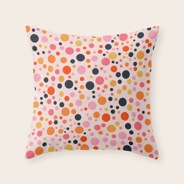 Bubbles: PATTERN 09 | The Peach Edition Throw Pillow Gallery Image 1