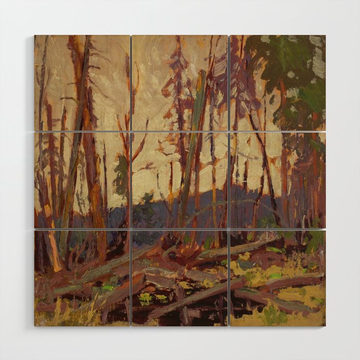 Tom Thomson Burnt Country, Evening 1914 Canadian Landscape Artist Wood Wall Art Gallery Image 1