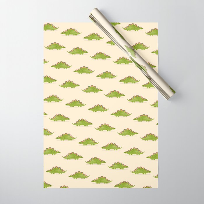 Rainbow colored dinosaur (stegosaurus) Wrapping Paper Gallery Image 1