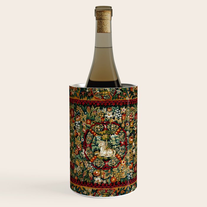 Medieval Unicorn Midnight Floral Garden Wine Chiller Gallery Image 1
