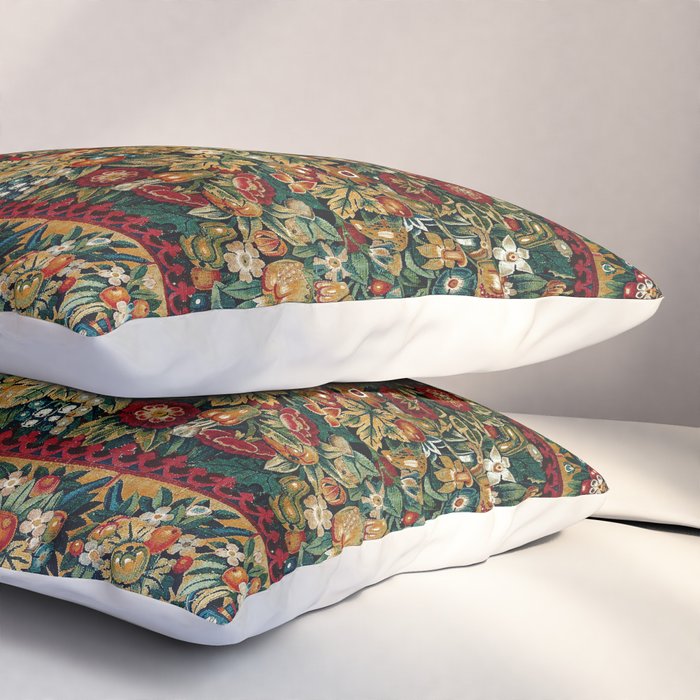 Medieval Unicorn Midnight Floral Garden Pillow Sham Gallery Image 3