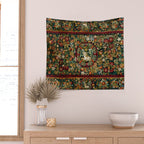 Medieval Unicorn Midnight Floral Garden Wall Tapestry Gallery Image 2