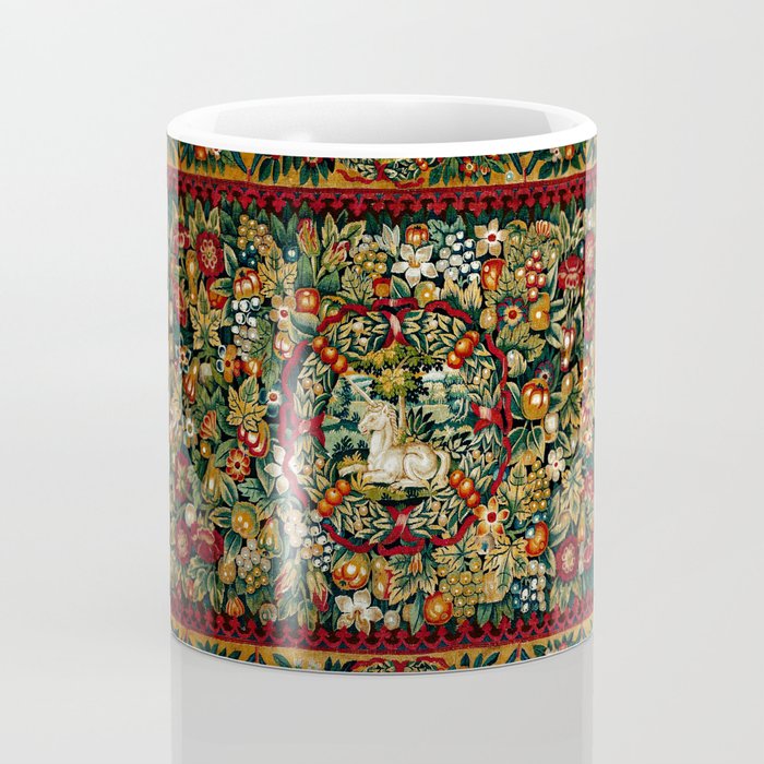 Medieval Unicorn Midnight Floral Garden Coffee Mug Gallery Image 4