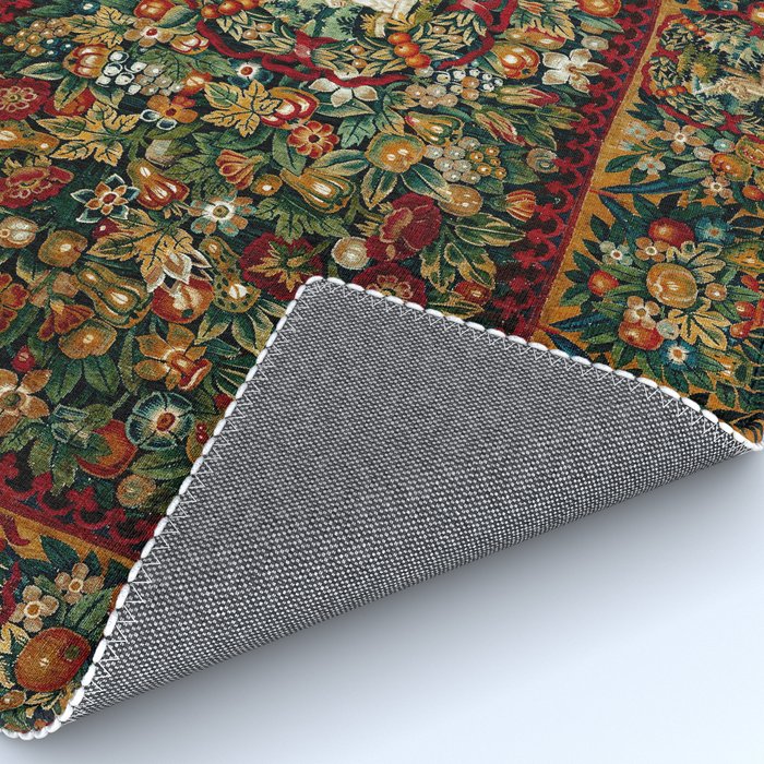 Medieval Unicorn Midnight Floral Garden Rug Gallery Image 4