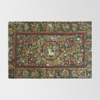 Medieval Unicorn Midnight Floral Garden Rug Gallery Image 2
