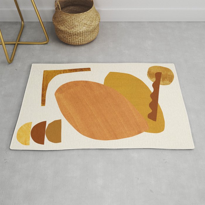 Abstract Collage With Warm Shapes Rug Gallery Image 1