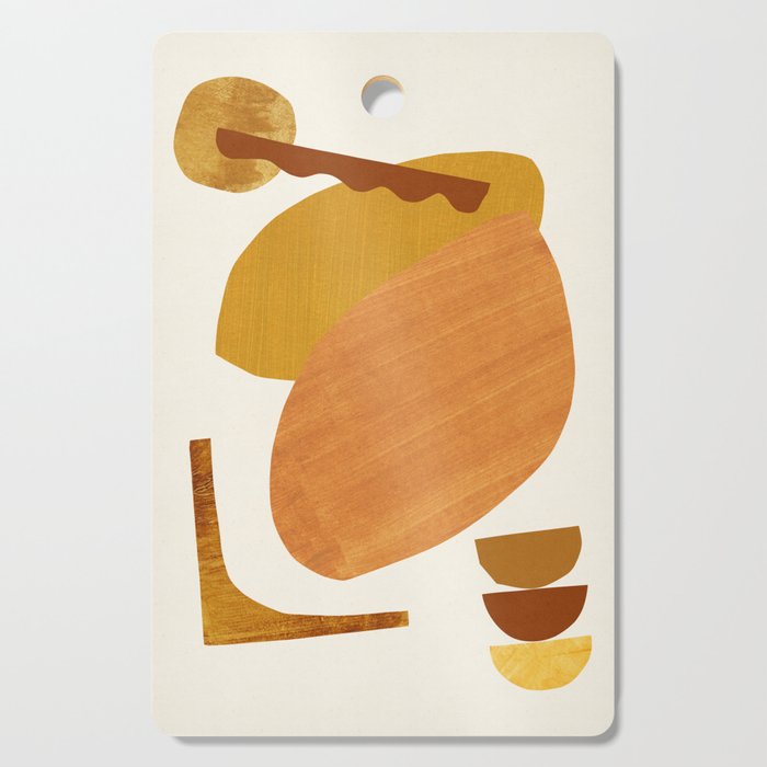 Abstract Collage With Warm Shapes Cutting Board Gallery Image 1