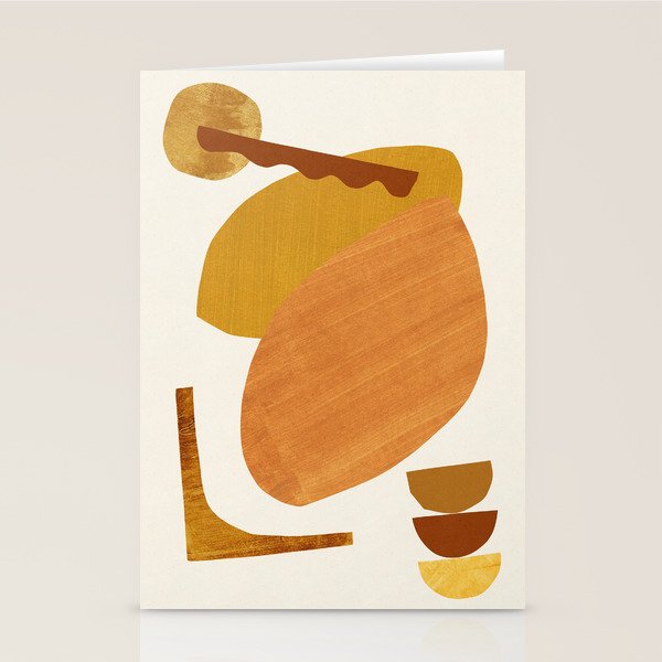 Abstract Collage With Warm Shapes Stationery Card Gallery Image 1