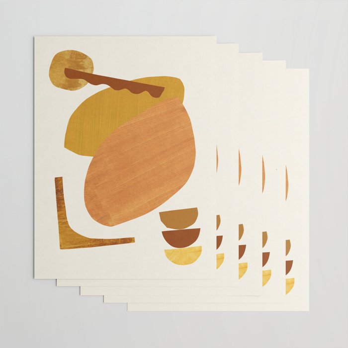 Abstract Collage With Warm Shapes Wrapping Paper Gallery Image 3
