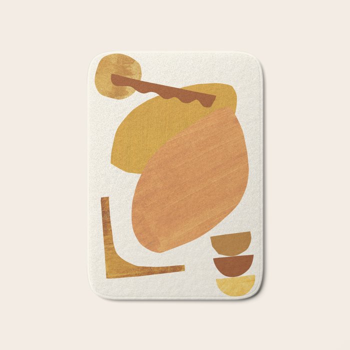 Abstract Collage With Warm Shapes Bath Mat Gallery Image 1
