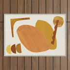 Abstract Collage With Warm Shapes Outdoor Rug Gallery Image 1