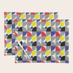 Textured Mid-century Circles 5 - Red, Blue, Yellow On White Placemat Gallery Image 1