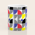 Textured Mid-century Circles 5 - Red, Blue, Yellow On White Coffee Mug Gallery Image 4
