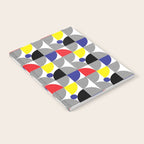 Textured Mid-century Circles 5 - Red, Blue, Yellow On White Notebook Gallery Image 2