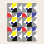 Textured Mid-century Circles 5 - Red, Blue, Yellow On White Notebook Gallery Image 4