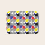 Textured Mid-century Circles 5 - Red, Blue, Yellow On White Bath Mat Gallery Image 1