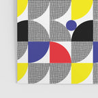 Textured Mid-century Circles 5 - Red, Blue, Yellow On White Poster Gallery Image 3