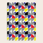 Textured Mid-century Circles 5 - Red, Blue, Yellow On White Poster Gallery Image 4