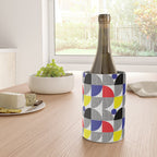 Textured Mid-century Circles 5 - Red, Blue, Yellow On White Wine Chiller Gallery Image 4