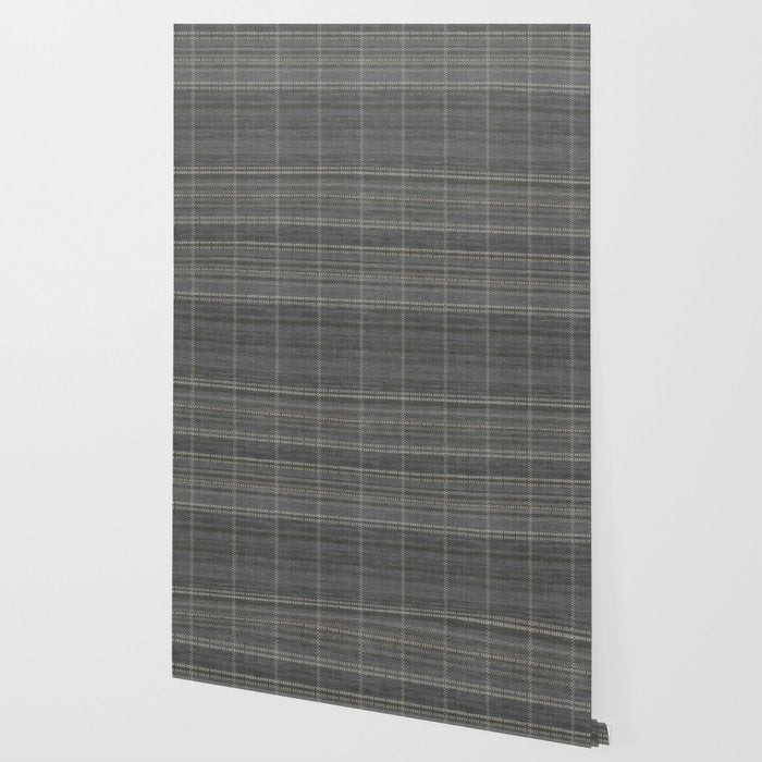 Woven Stripe in Charcoal Wallpaper Gallery Image 2