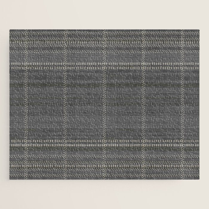 Woven Stripe in Charcoal Jigsaw Puzzle Gallery Image 1