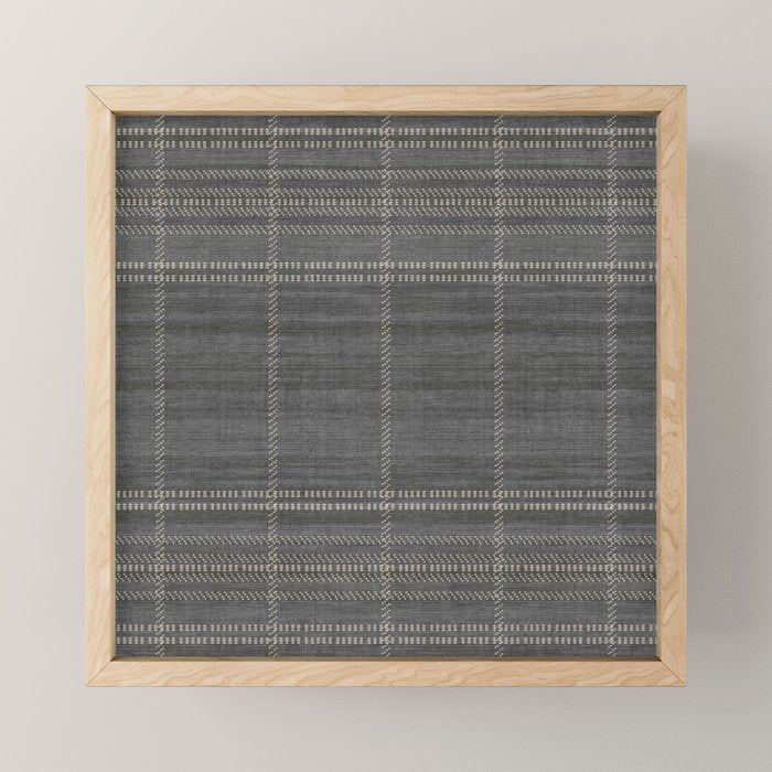 Woven Stripe in Charcoal Mini Art Print Gallery Image 1
