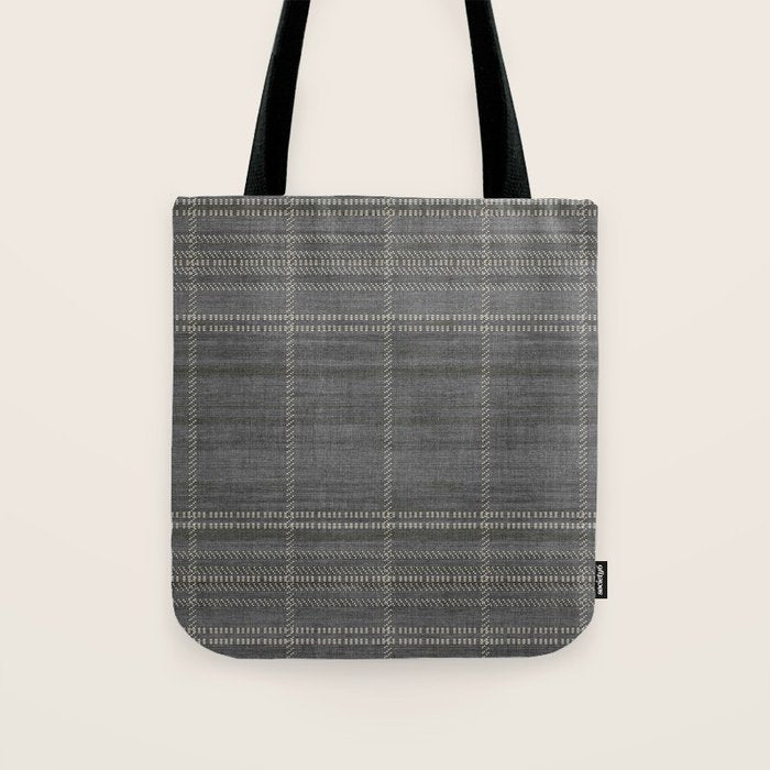 Woven Stripe in Charcoal Tote Bag Gallery Image 1