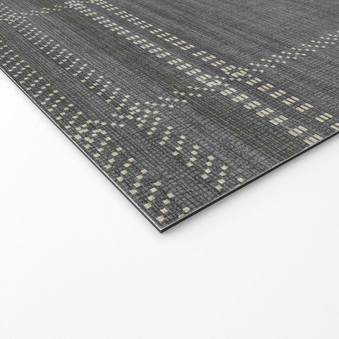 Woven Stripe in Charcoal Welcome Mat Gallery Image 2