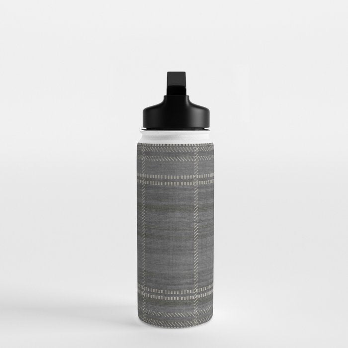 Woven Stripe in Charcoal Water Bottle Gallery Image 3