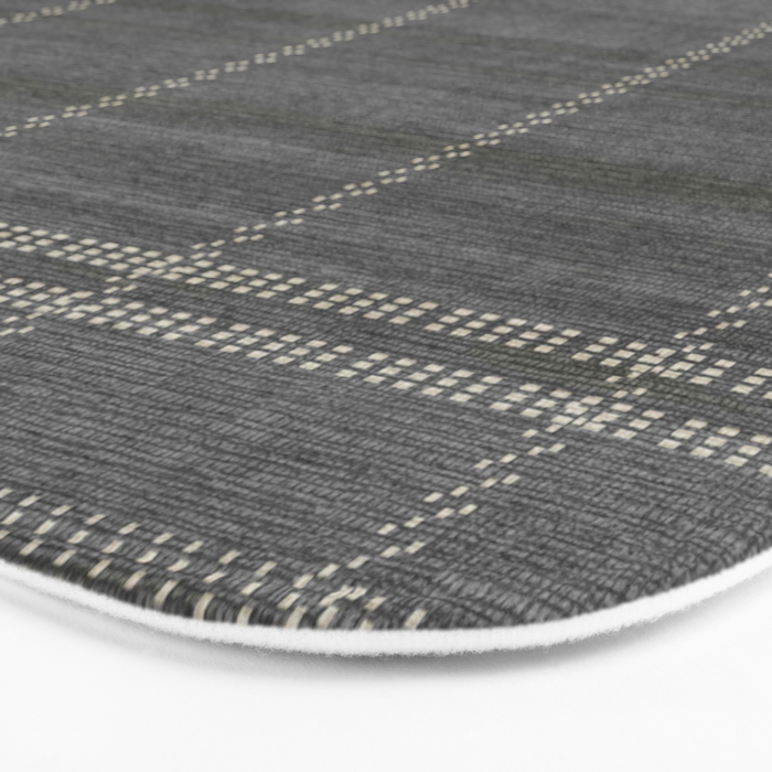 Woven Stripe in Charcoal Bath Mat Gallery Image 3