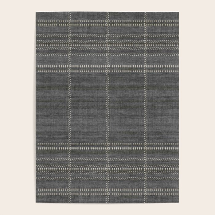 Woven Stripe in Charcoal Poster Gallery Image 4