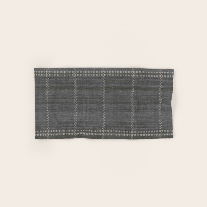 Woven Stripe in Charcoal Bath Towel Gallery Image 1