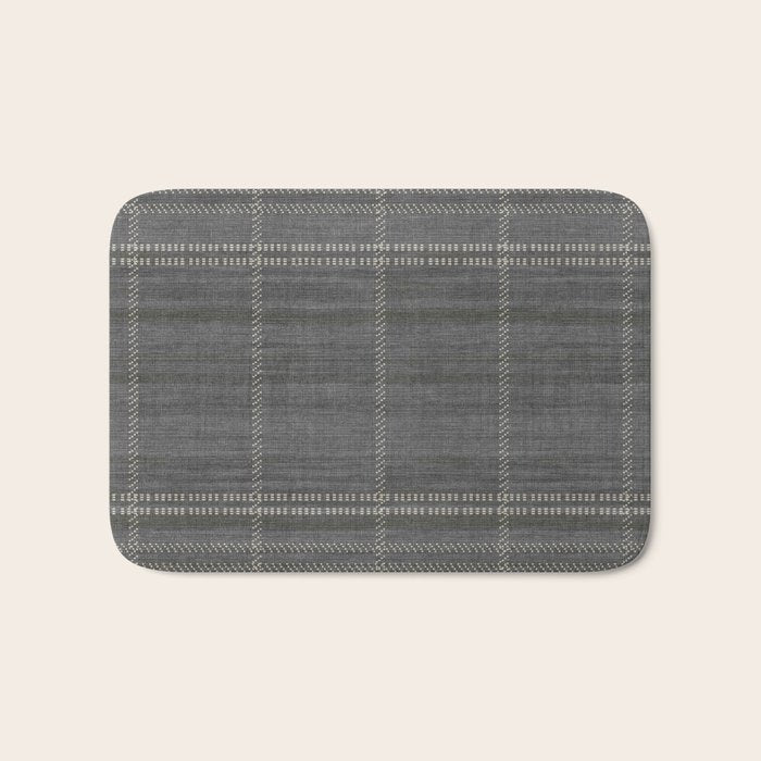 Woven Stripe in Charcoal Bath Mat Gallery Image 1